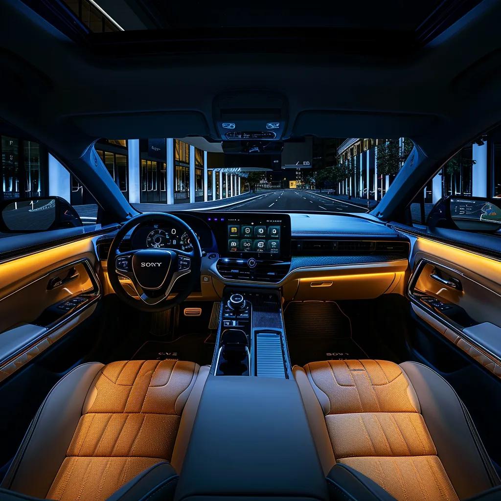 a meticulously organized car interior featuring a sleek dashboard and pristine upholstery, illuminated by sharp overhead lighting, emphasizes the importance of a comprehensive maintenance checklist for every driver.