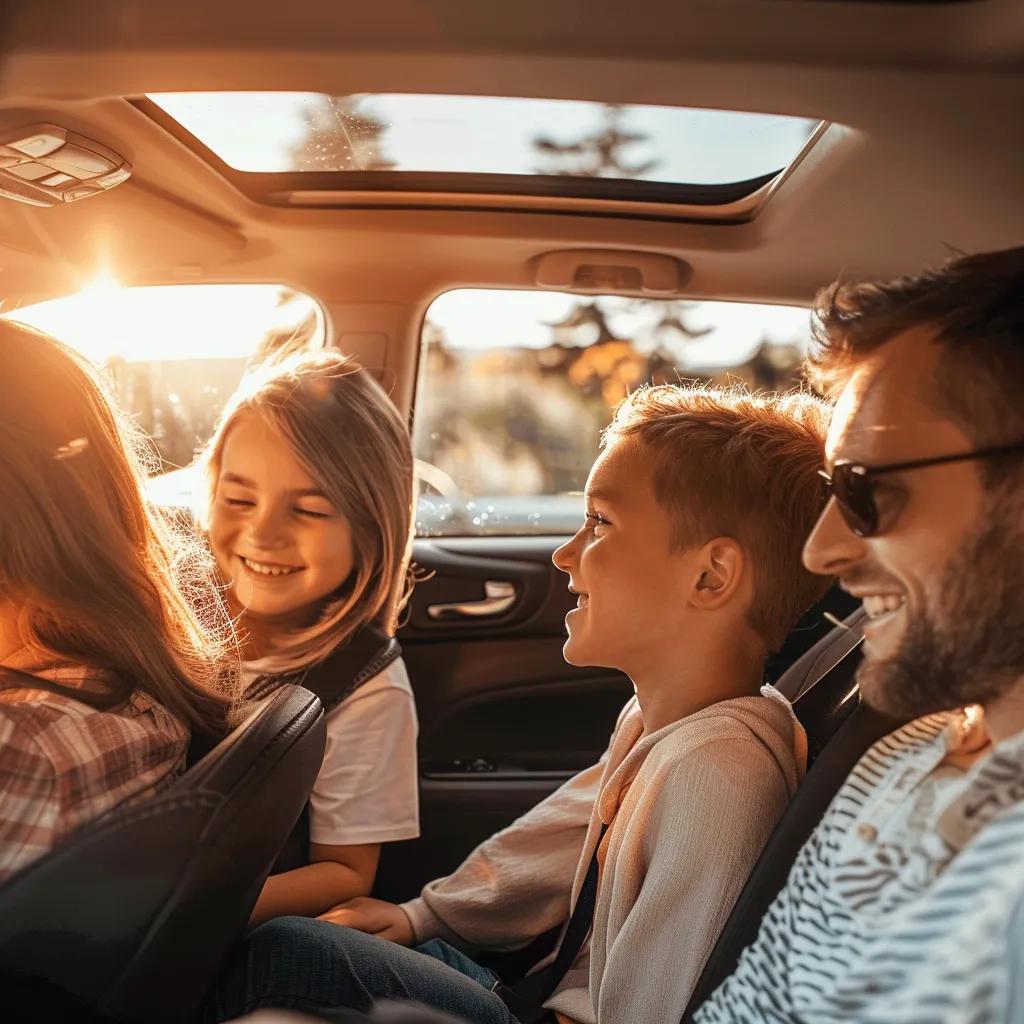 How Much Should You Pay for Window Tint Installation? 2 Family enjoying a comfortable ride in a car with quality window tint, highlighting the benefits of UV protection and heat reduction