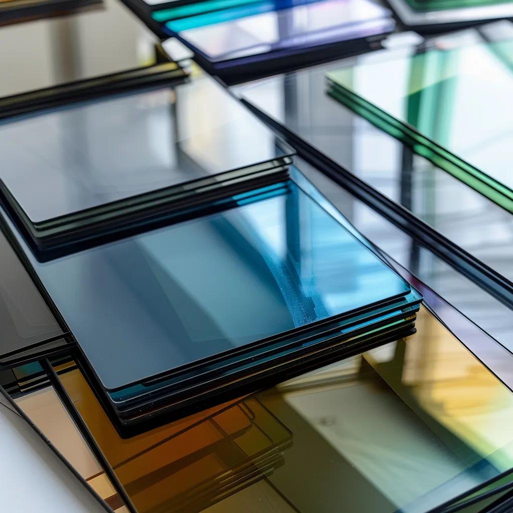 Different types of car window tint films including dyed, carbon, ceramic, and nano ceramic